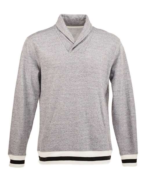 J. America 8704 Men's Peppered Fleece Shawl Collar Sweatshirt