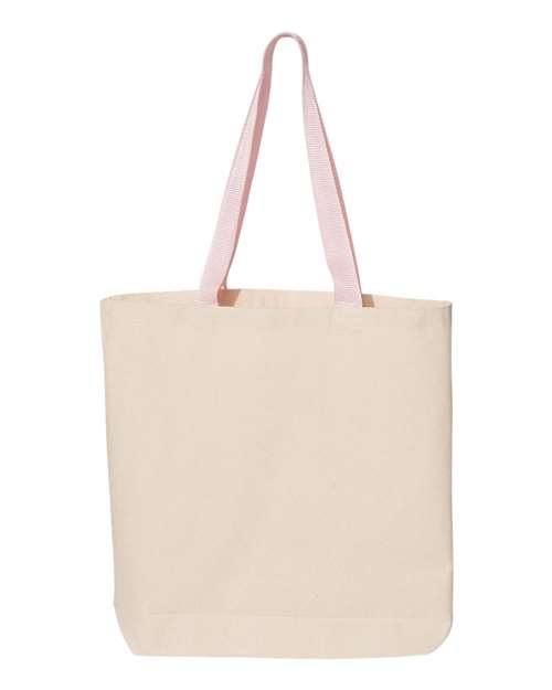 Q-Tees Q4400 11L Canvas Tote with Contrast-Color Handles