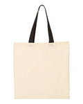 Q-Tees QTB6000 Economical Tote with Contrast-Color Handles