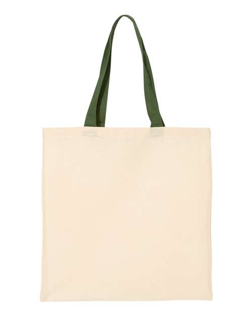 Q-Tees QTB6000 Economical Tote with Contrast-Color Handles