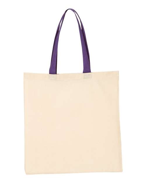 Q-Tees QTB6000 Economical Tote with Contrast-Color Handles