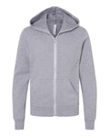 BELLA + CANVAS 3739Y Youth Sponge Fleece Full-Zip Hoodie Sweatshirt