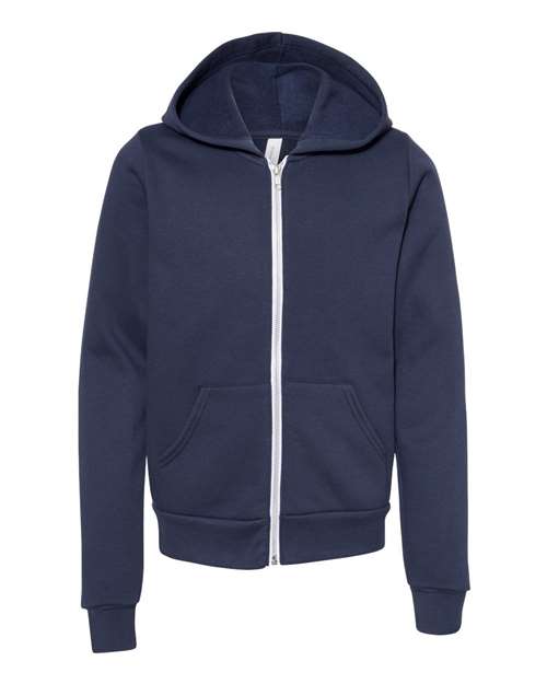 BELLA + CANVAS 3739Y Youth Sponge Fleece Full-Zip Hoodie Sweatshirt