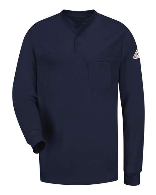 Bulwark SEL2 Men's Long Sleeve Tagless Henley Shirt