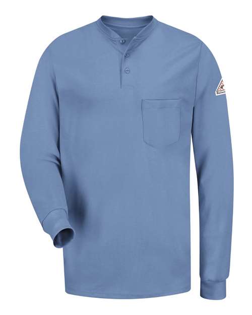 Bulwark SEL2T Men's Tall Long Sleeve Tagless Henley Shirt