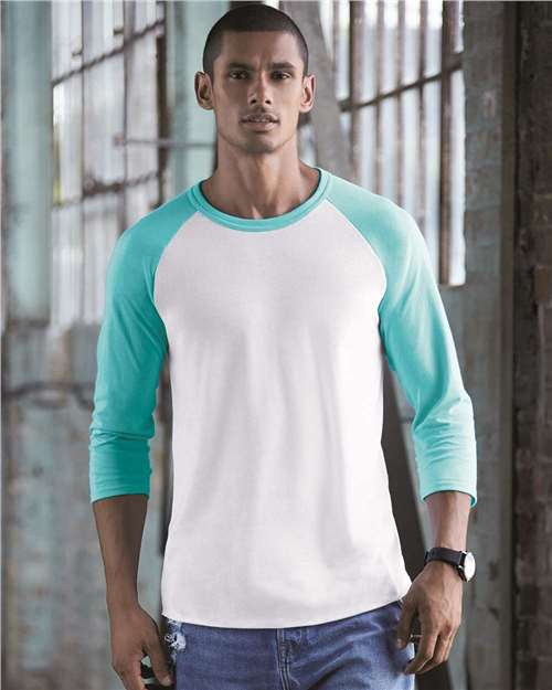 JERZEES 560RR Premium Blend Ringspun Three-Quarter Sleeve Raglan Baseball T-Shirt