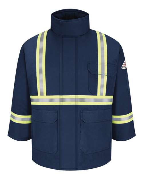 Bulwark JLPCL Men's Long Deluxe Parka With Reflective Trim - EXCEL FR® ComforTouch