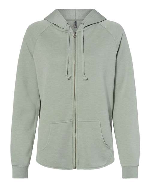 Independent Trading Co. PRM2500Z Women's California Wave Wash Full-Zip Hooded Sweatshirt