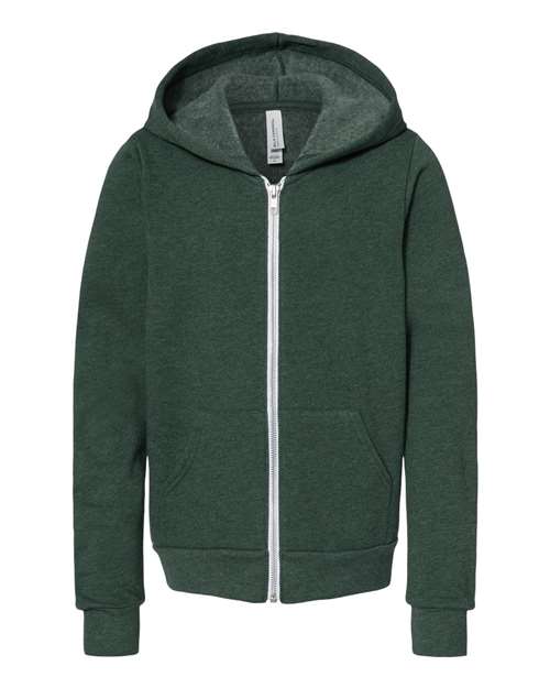 BELLA + CANVAS 3739Y Youth Sponge Fleece Full-Zip Hoodie Sweatshirt