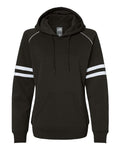 J. America 8645 Women's Varsity Fleece Piped Hooded Sweatshirt