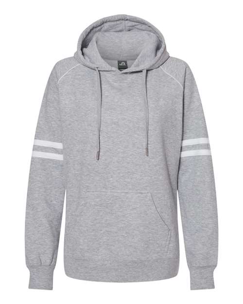 J. America 8645 Women's Varsity Fleece Piped Hooded Sweatshirt