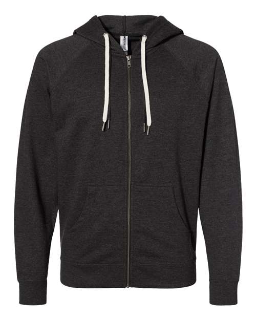 Independent Trading Co. SS1000Z Unisex Icon Lightweight Loopback Terry Full-Zip Hooded Sweatshirt