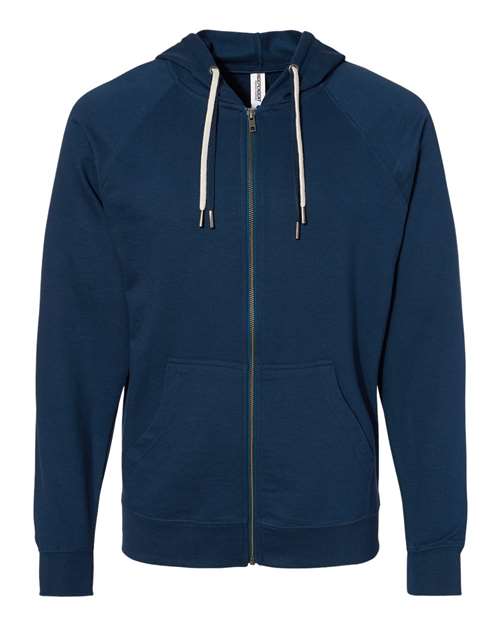 Independent Trading Co. SS1000Z Unisex Icon Lightweight Loopback Terry Full-Zip Hooded Sweatshirt