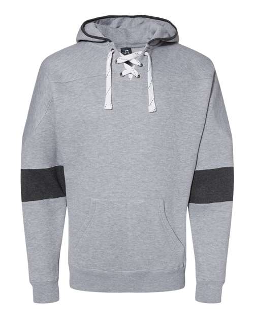 J. America 8832 Men's Sport Lace Colorblocked Fleece Hooded Sweatshirt