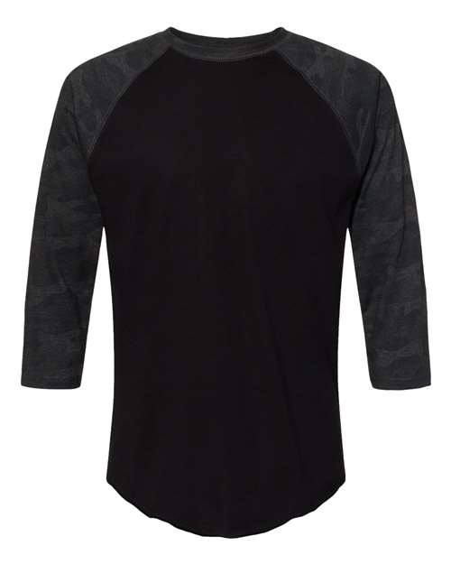 LAT 6930 Unisex Baseball Fine Jersey Three-Quarter Sleeve Tee