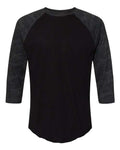 LAT 6930 Unisex Baseball Fine Jersey Three-Quarter Sleeve Tee