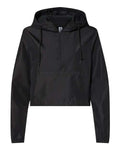 Independent Trading Co. EXP64CRP Women's Lightweight Quarter-Zip Pullover Crop Windbreaker