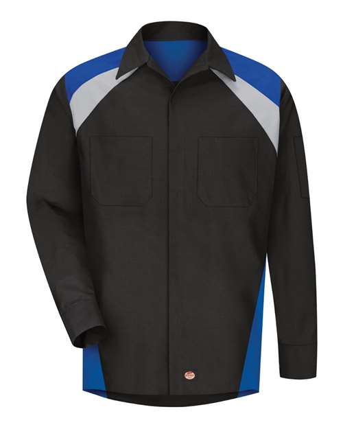 Red Kap SY18 Men's Long Sleeve Tri-Color Shop Shirt