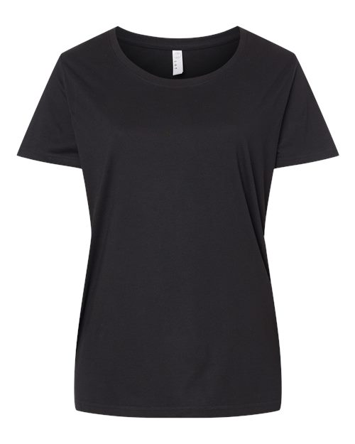 LAT 3816 Women's Curvy Collection Fine Jersey Tee