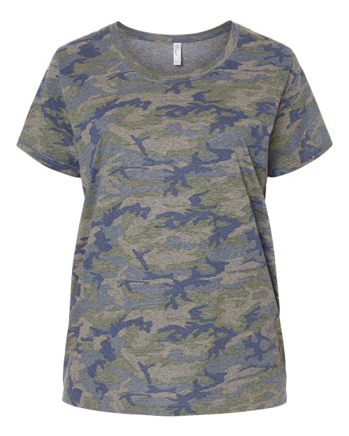 LAT 3816 Women's Curvy Collection Fine Jersey Tee
