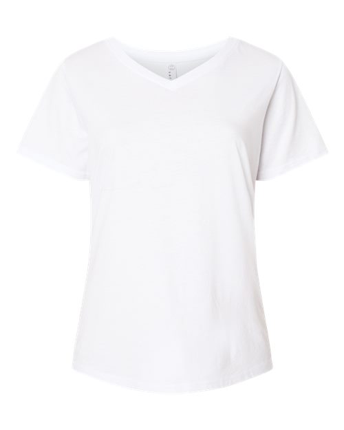 LAT 3817 Women's Curvy Collection Fine Jersey V-Neck Tee