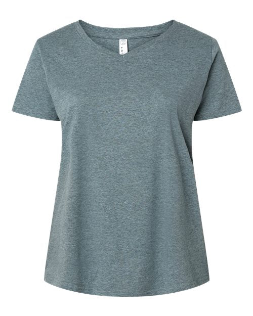 LAT 3817 Women's Curvy Collection Fine Jersey V-Neck Tee