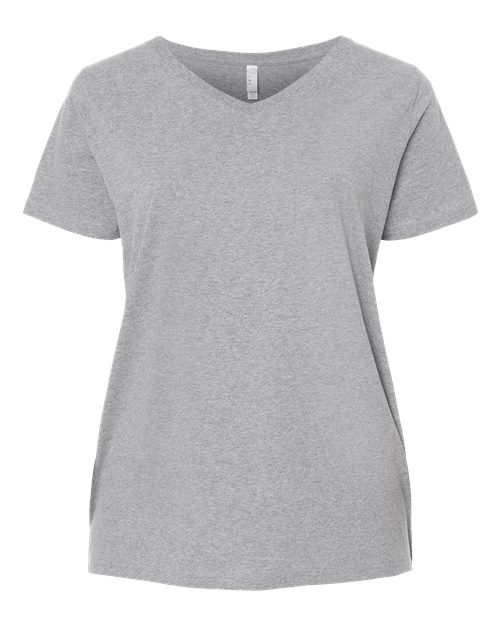 LAT 3817 Women's Curvy Collection Fine Jersey V-Neck Tee