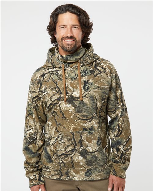 J. America 8879 Men's Gaiter Fleece Hooded Sweatshirt