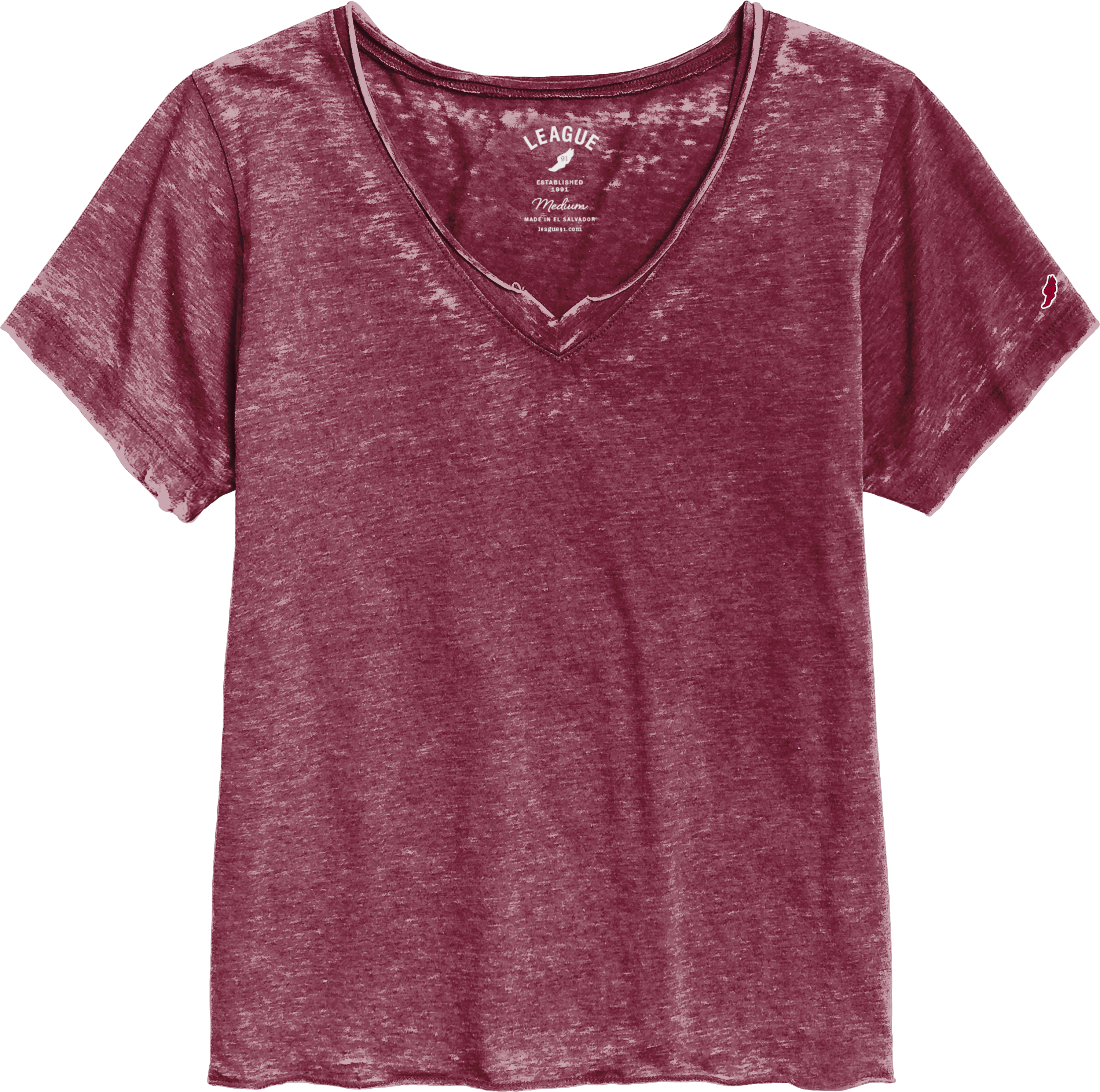 League LU205 Burnout Loose Fit V-Neck