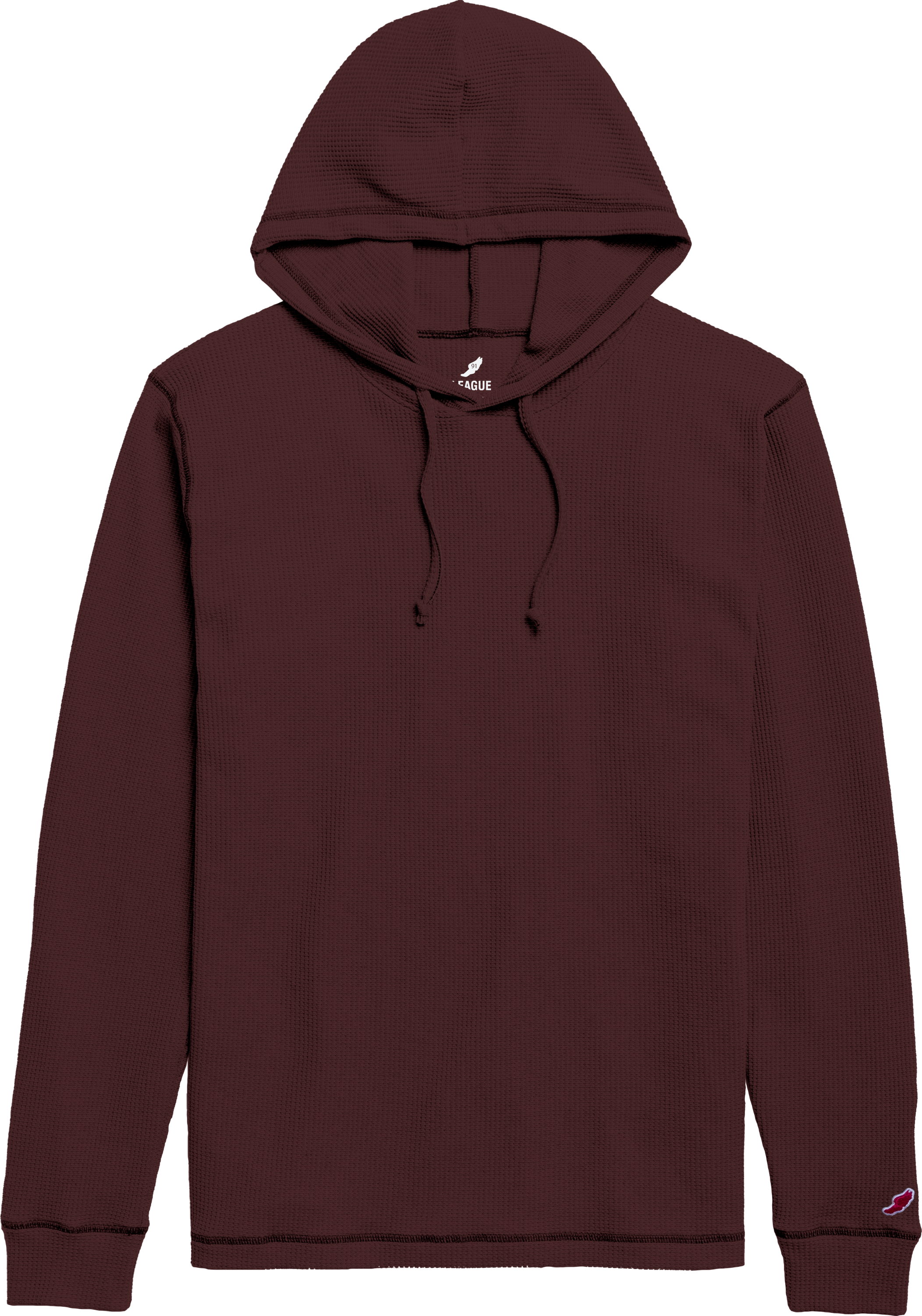 League WA225 Waffle Pullover Hood