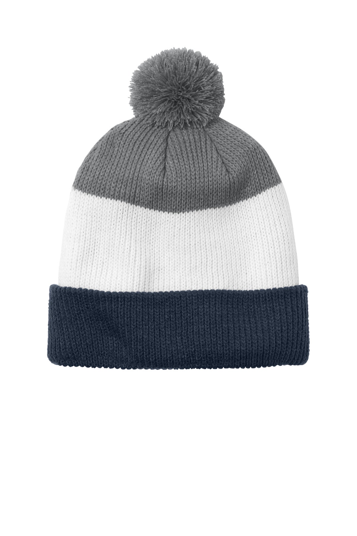 Port Authority C979 Port Authority Cozy Striped Pom Beanie