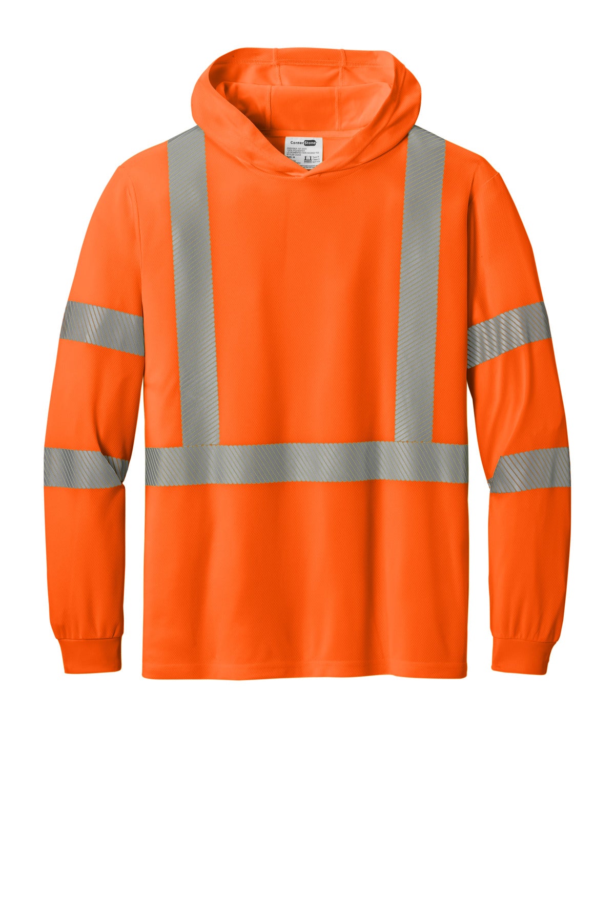 CornerStone CS208 CornerStone ANSI 107 Class 3 Long Sleeve Segmented Tape Hooded Tee