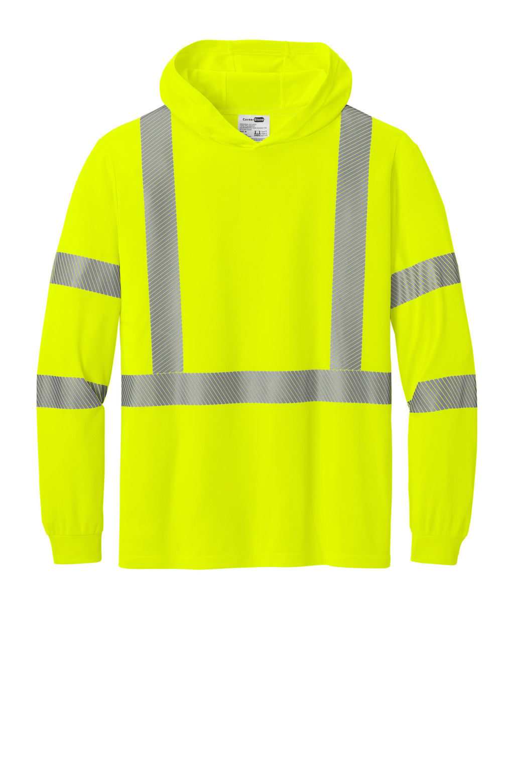 CornerStone CS208 CornerStone ANSI 107 Class 3 Long Sleeve Segmented Tape Hooded Tee