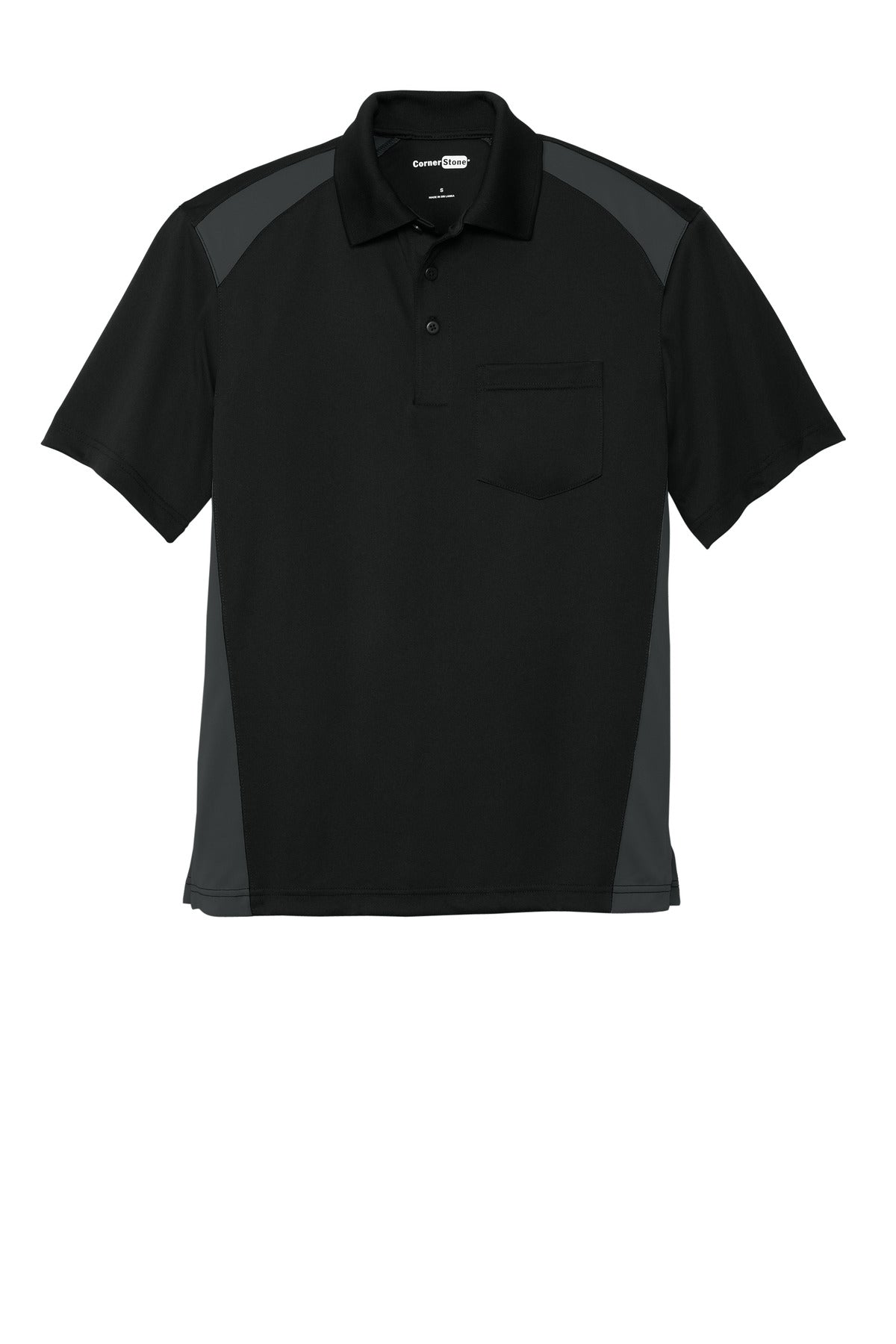 CornerStone CS416 Proof Two Way Colorblock Pocket Polo