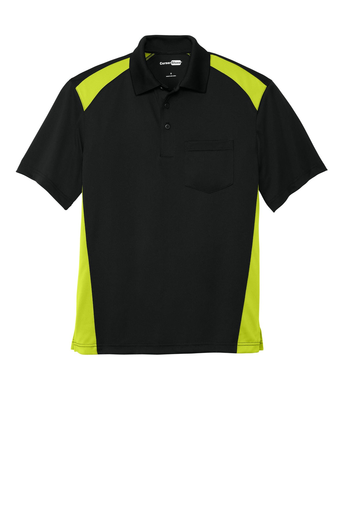 CornerStone CS416 Proof Two Way Colorblock Pocket Polo
