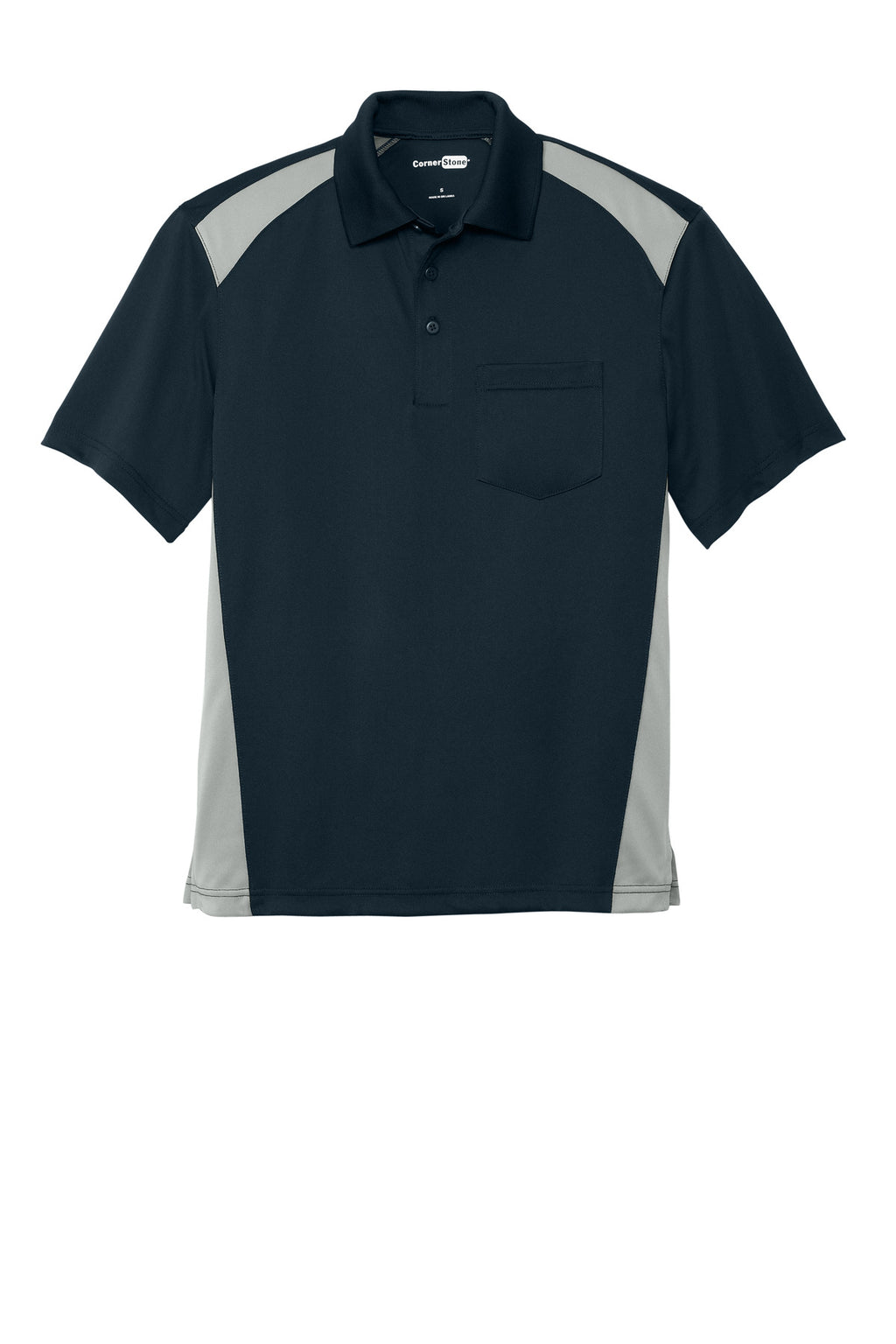 CornerStone CS416 Proof Two Way Colorblock Pocket Polo
