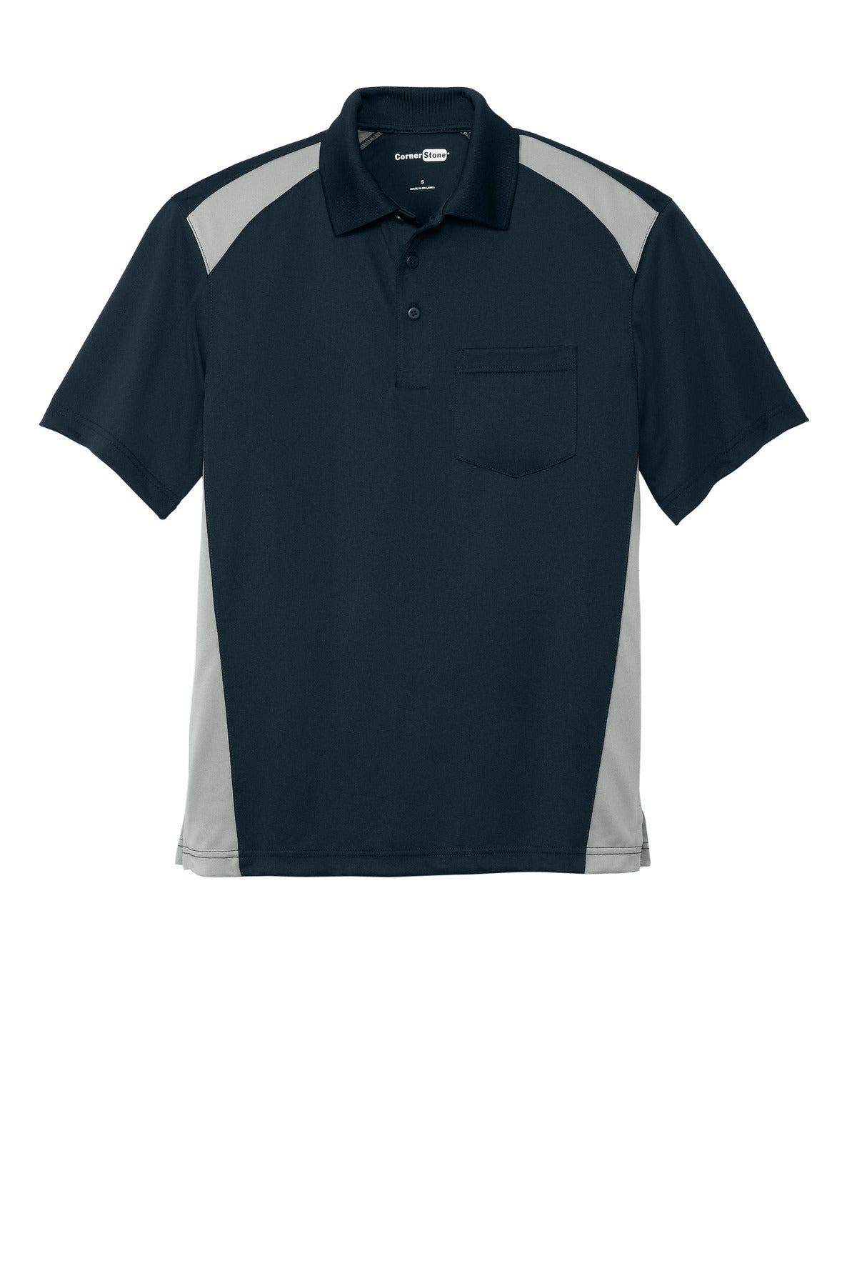 CornerStone CS416 Proof Two Way Colorblock Pocket Polo