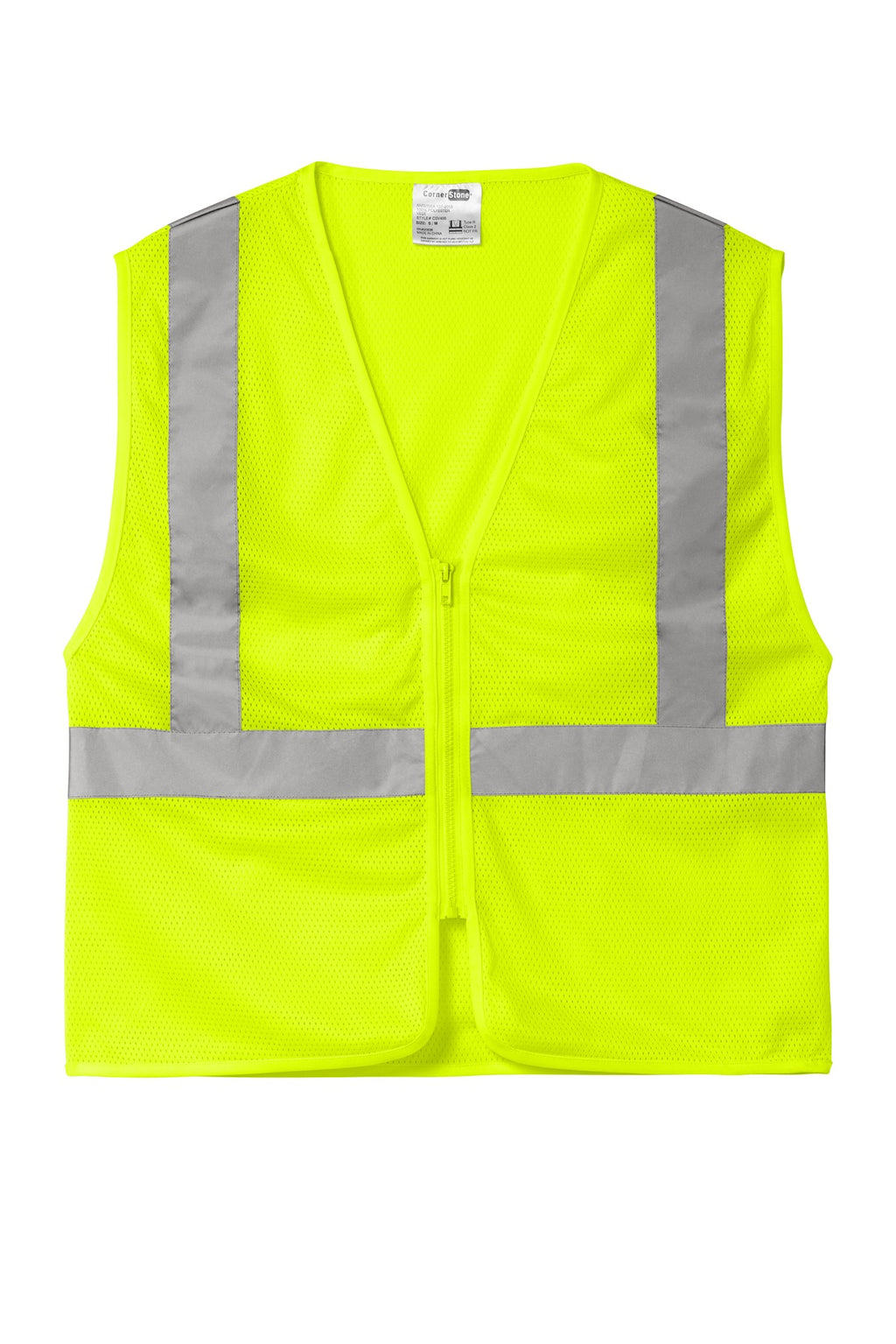 CornerStone CSV101 CornerStone  ANSI 107 Class 2 Economy Mesh Zippered Vest