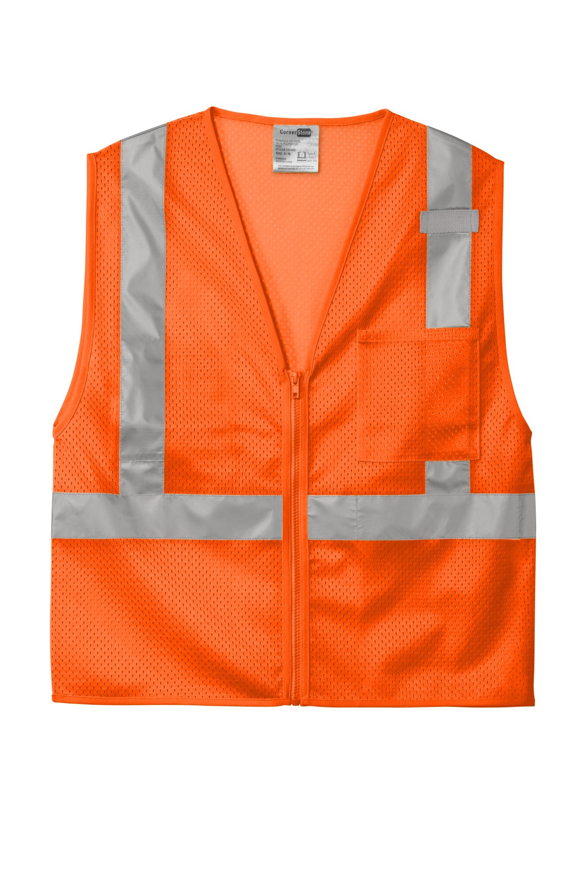 CornerStone CSV102 CornerStone  ANSI 107 Class 2 Mesh Zippered Vest