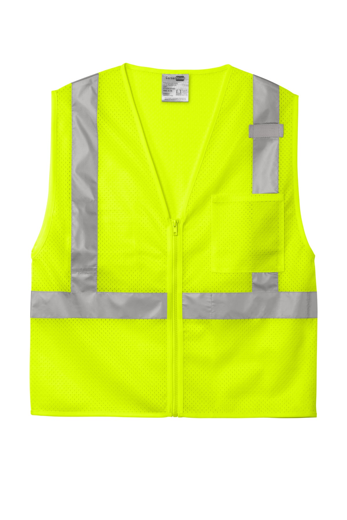CornerStone CSV102 CornerStone  ANSI 107 Class 2 Mesh Zippered Vest