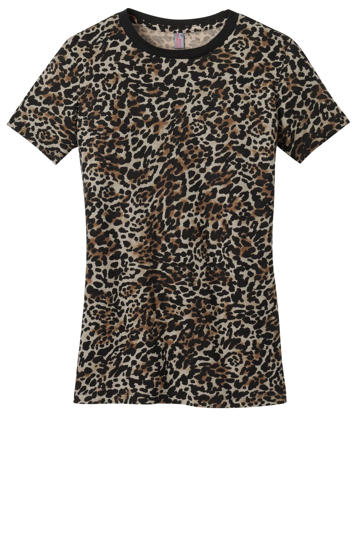 District DM104CL Ladies Perfect Weight Camo Crew Tee