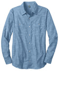 District DM3800 Mens Long Sleeve Washed Woven Shirt