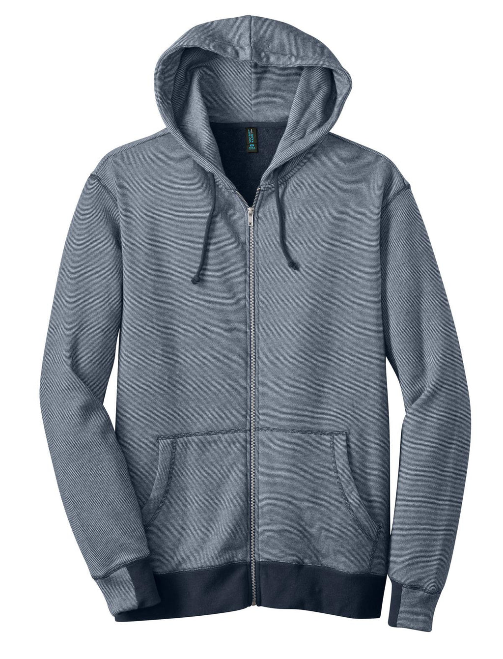 District DM390 Mens Mini Stripe Full-Zip Hoodie