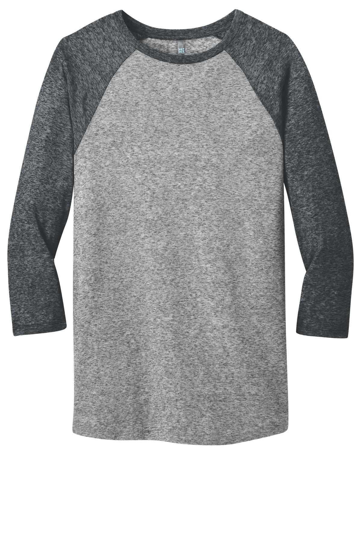 District DT162 Young Mens Microburn 3/4-Sleeve Raglan Tee