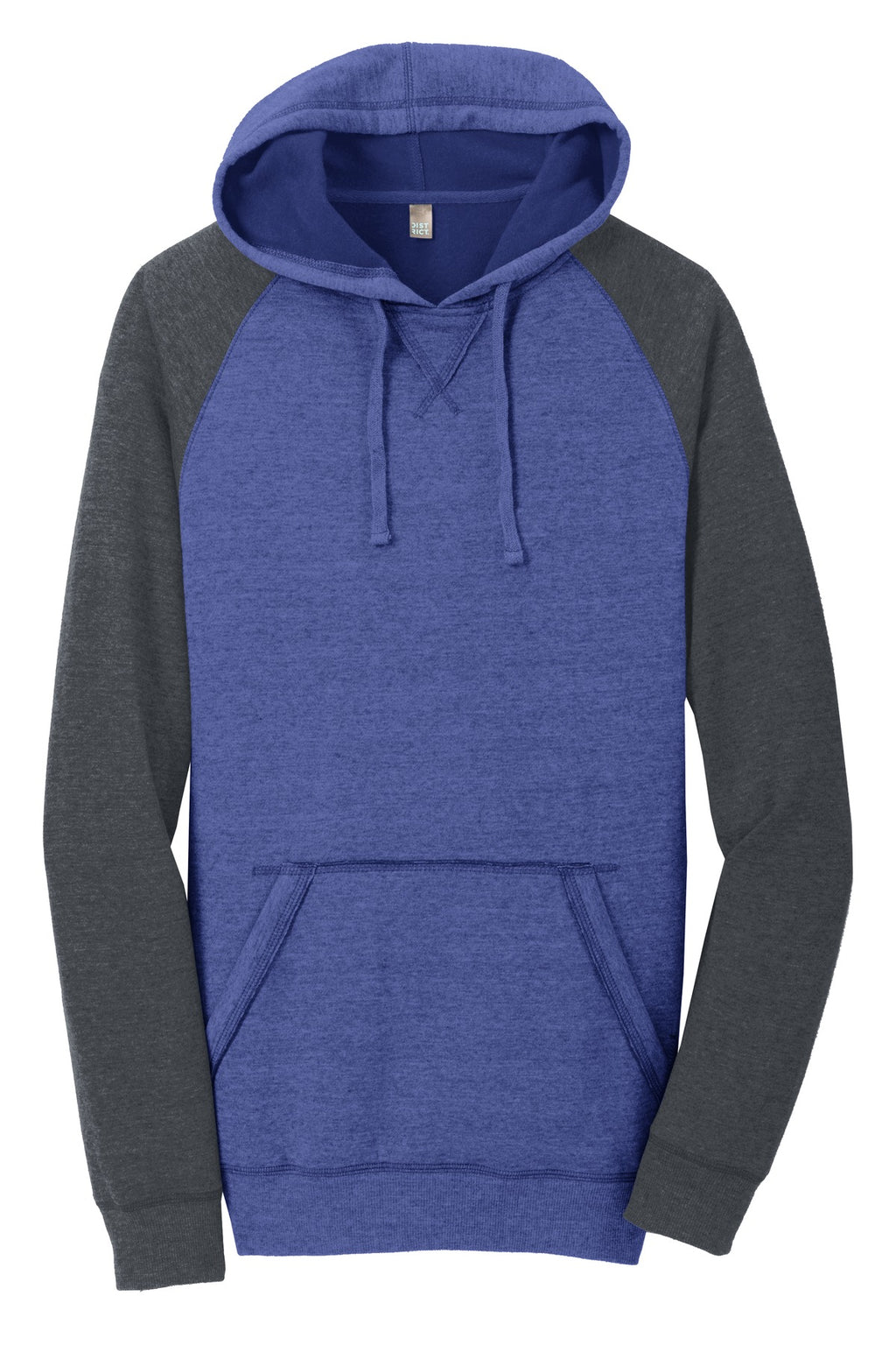 District DT196 District Young Mens Lightweight Fleece Raglan Hoodie