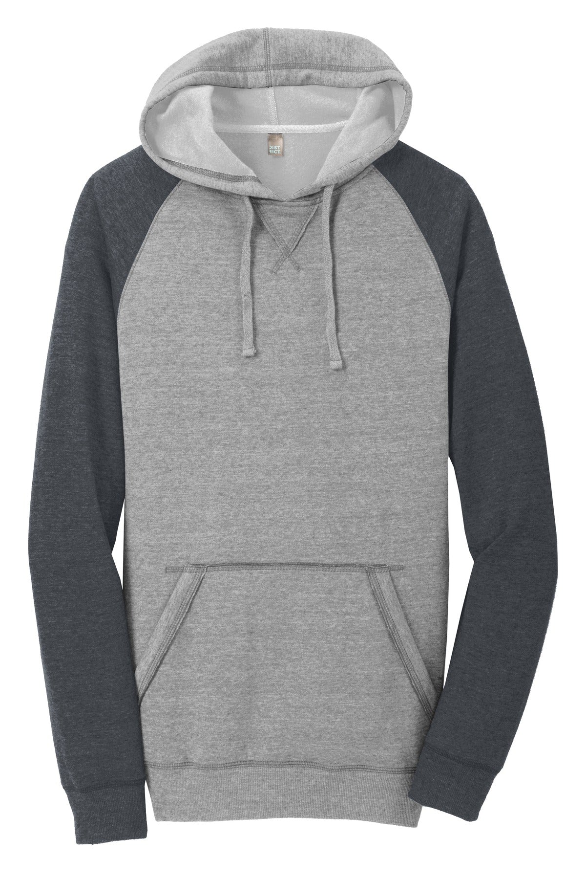 District DT196 District Young Mens Lightweight Fleece Raglan Hoodie
