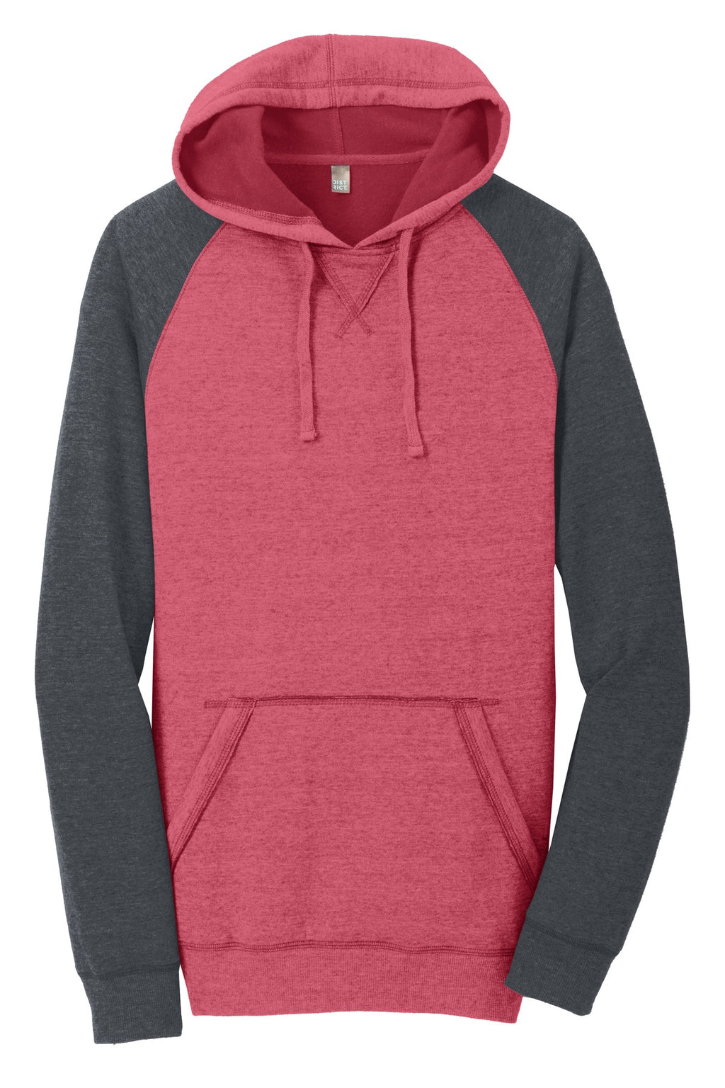 District DT196 District Young Mens Lightweight Fleece Raglan Hoodie