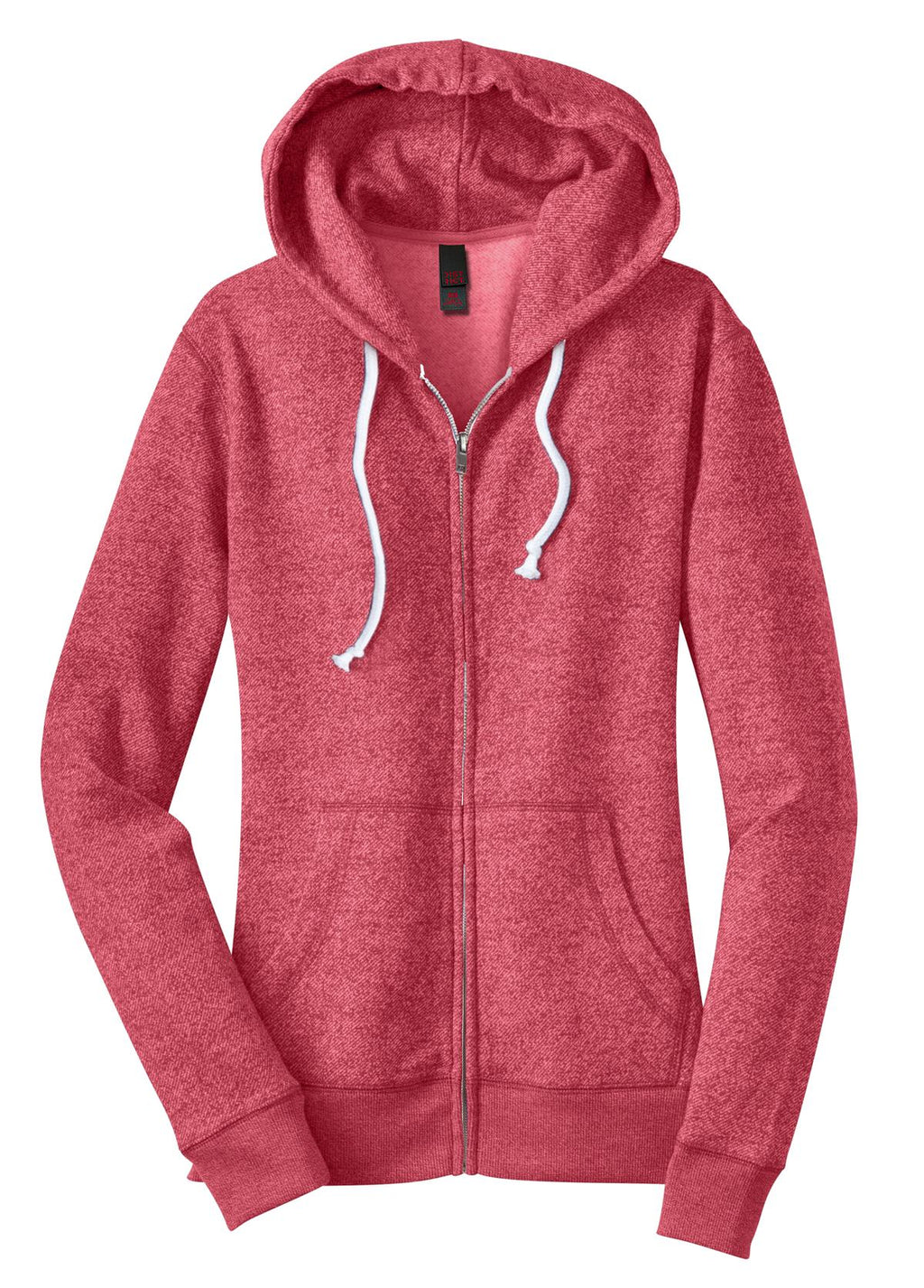 District DT292 Juniors Marled Fleece Full-Zip Hoodie