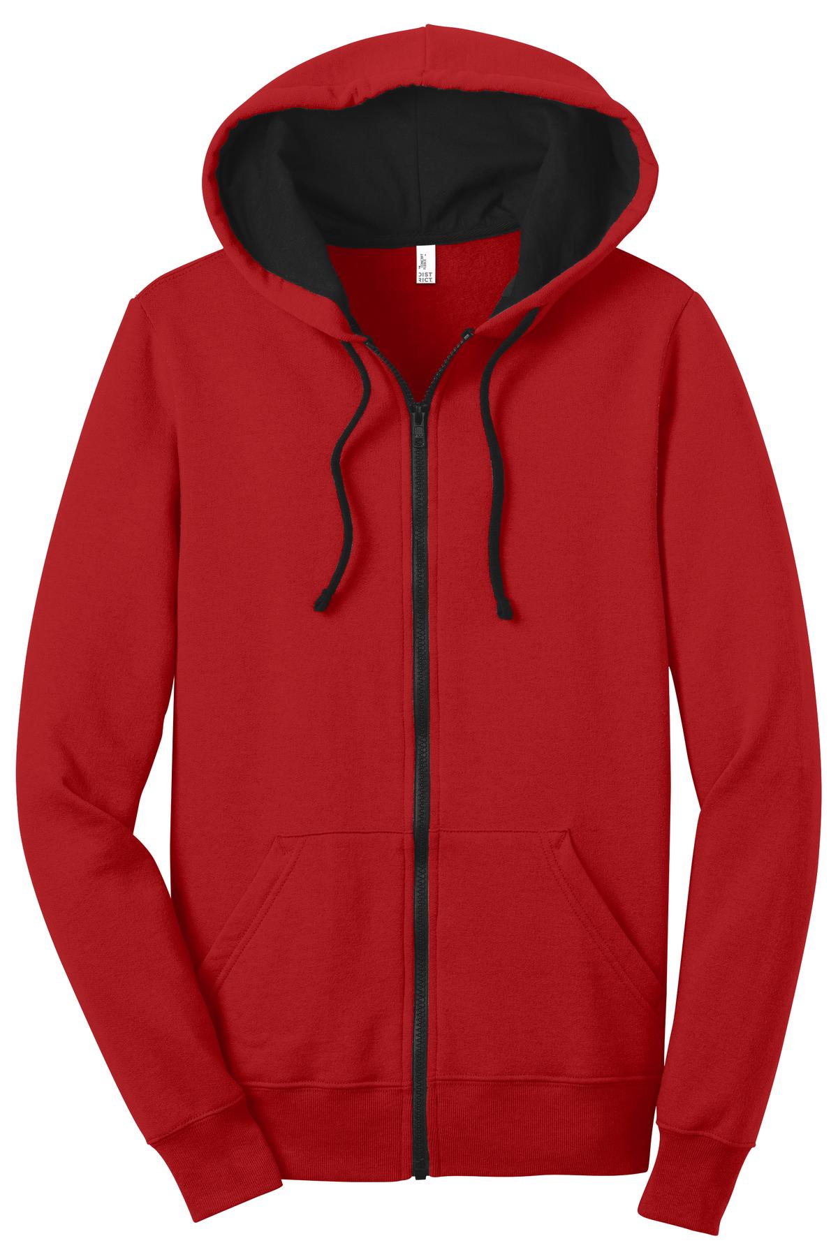 District DT801 Juniors The Concert Fleece Full-Zip Hoodie