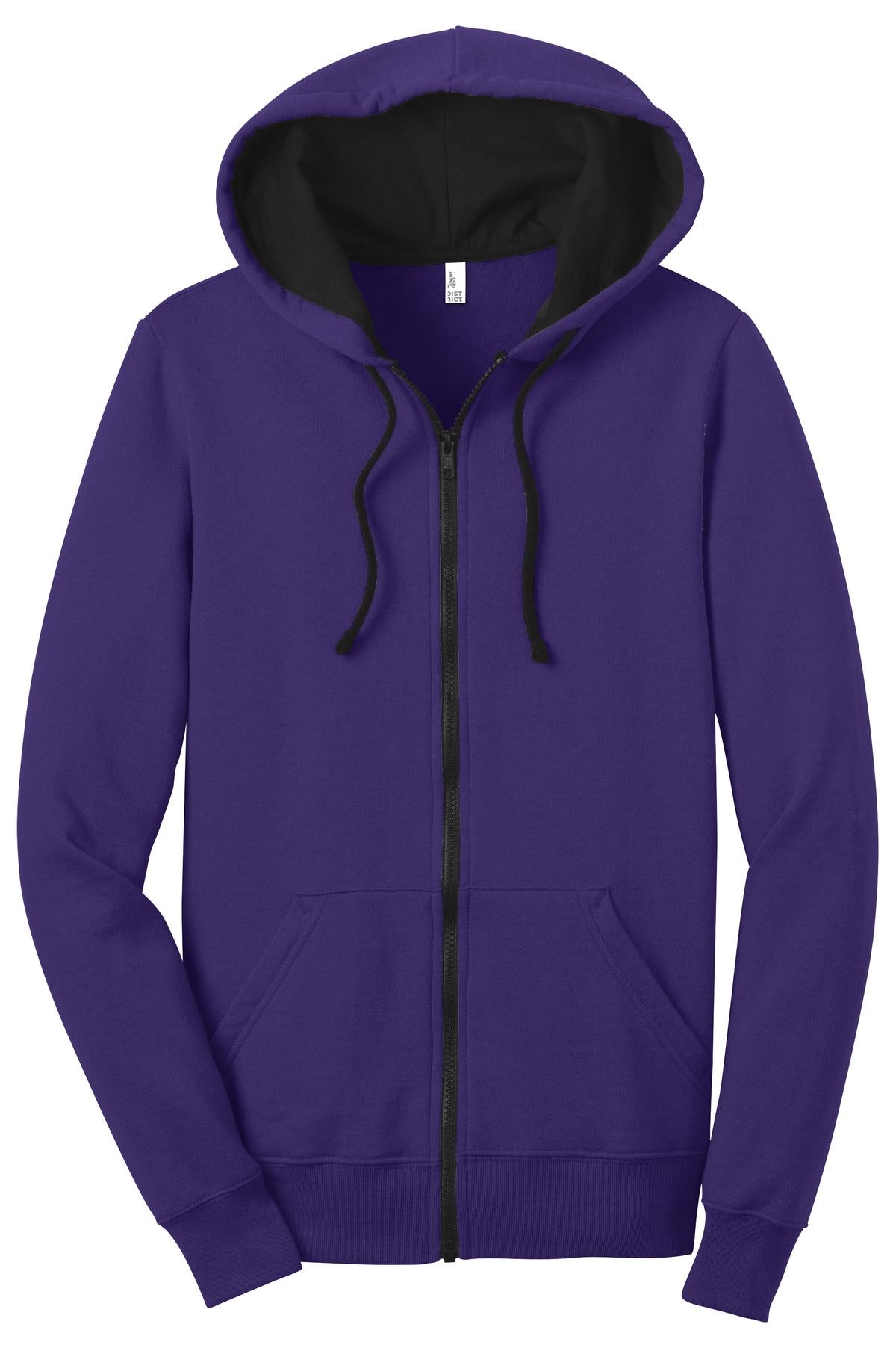 District DT801 Juniors The Concert Fleece Full-Zip Hoodie
